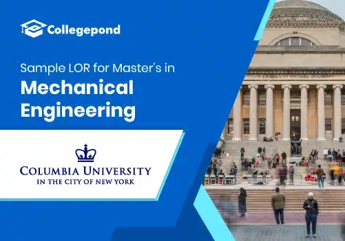 Sample LOR for Mechanical Engineering Columbia University 2025