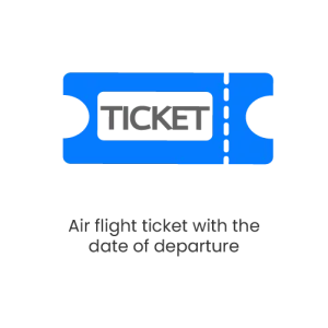 Air flight ticket with the date of departure 2024