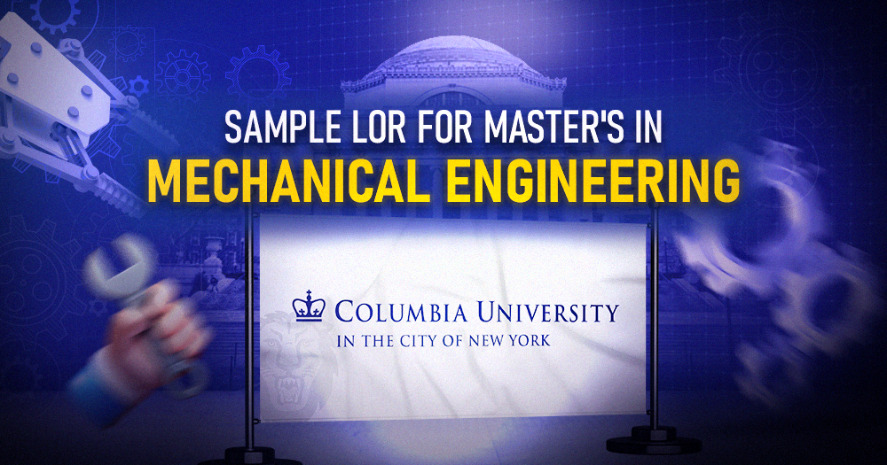 Sample LOR for Mechanical Engineering Columbia University 2025